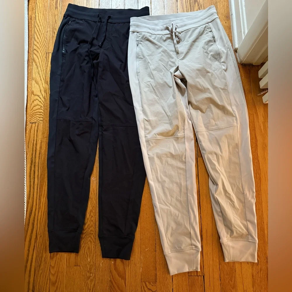 Athleta Black and Tan Track Pants with Elastic Waistbands - Picture 1 of 6